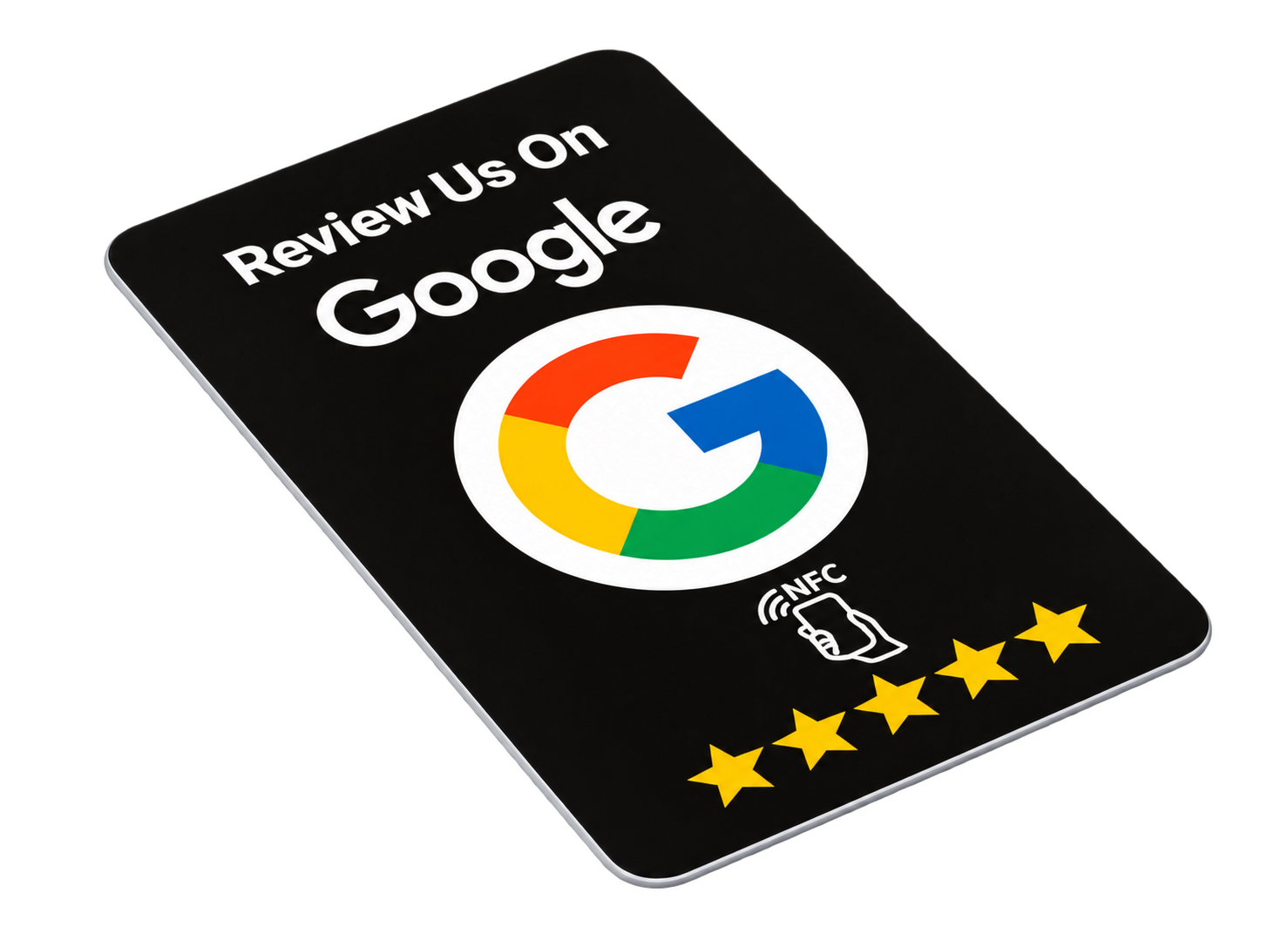 Schwarze Google NFC-Bewertungskarte