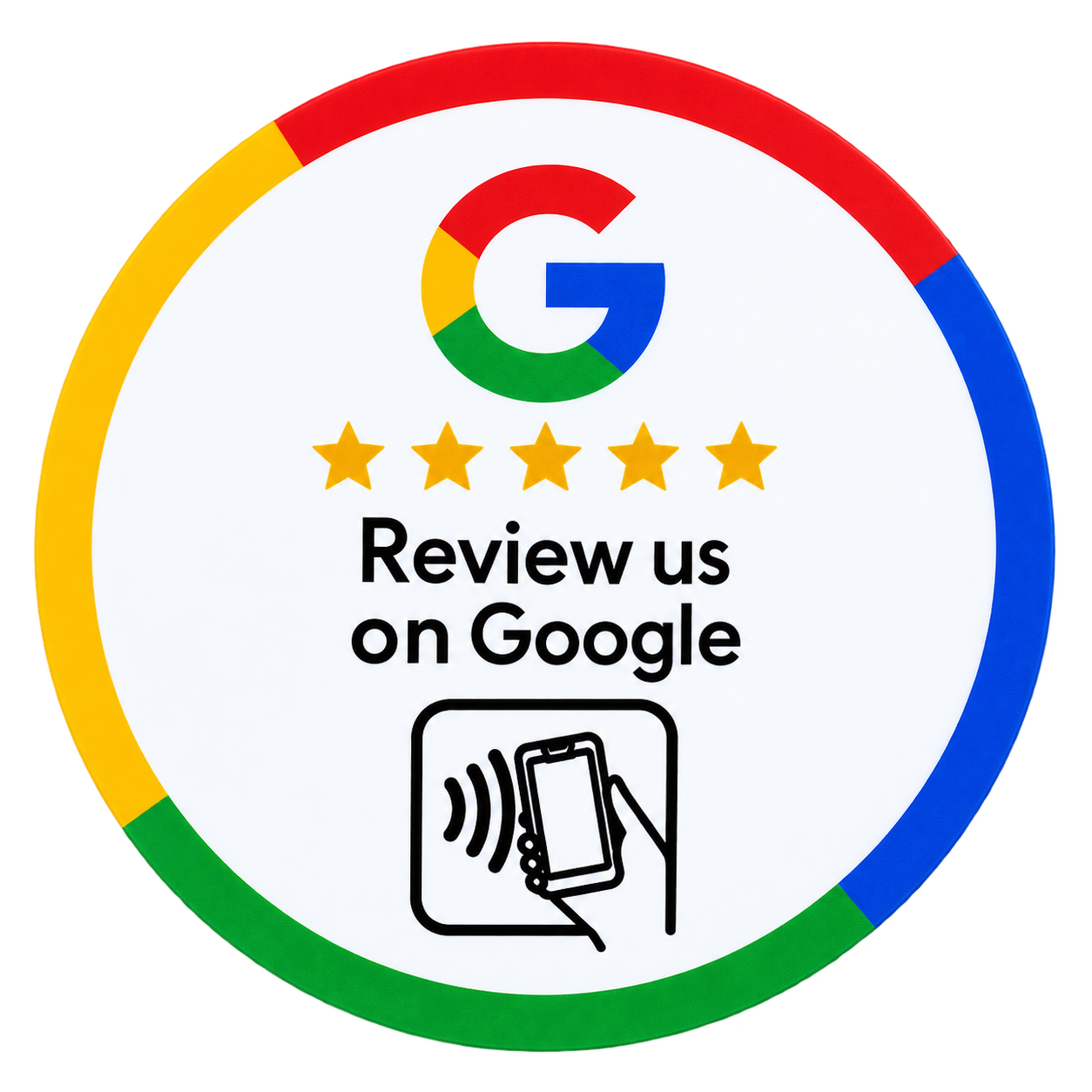 Runder Google NFC-Bewertungskleber